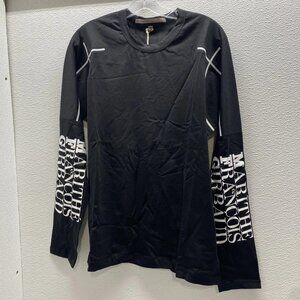 NEW MARTHE + FRANCOIS GIRBAUD Men's Long Sleeve Graphic Shirt Size M | Black